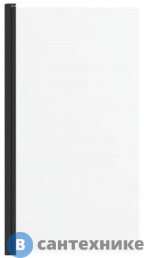 картинка Шторка на ванну DIWO Анапа распашная 75х140, профиль черный матовый (569212)