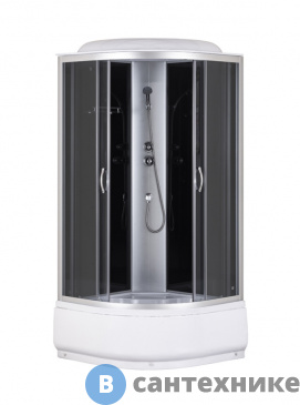 картинка Душевая кабина Taliente TA-9090G, тон. стекло, чёрные зад. стенки, 90*90*215 см, глубокий поддон 40 см