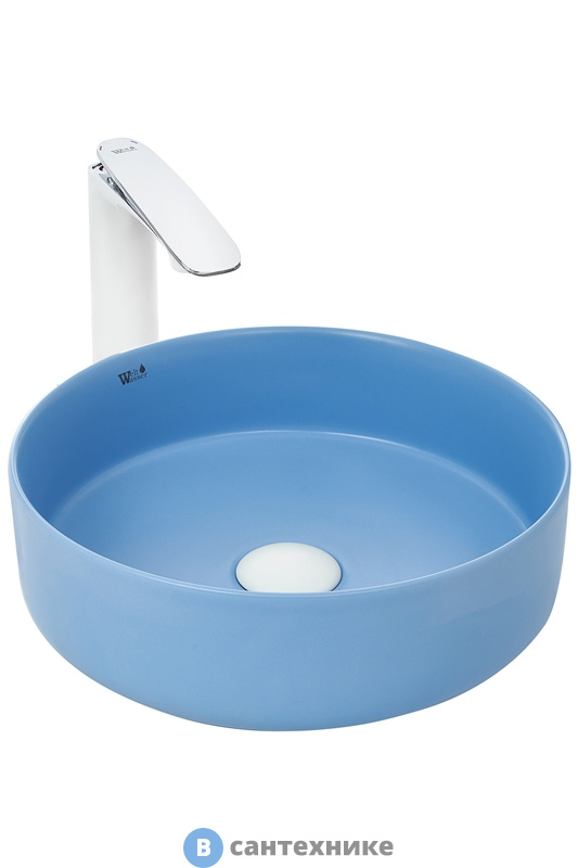 Раковина WELTWASSER ELBACH 3134 MBL накладная (матовая голубая) /355х355х120/