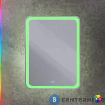 картинка Зеркало CEZARES MULTICOLORE со встроенной разноцветной подсветкой RGB и сенсорным выключателем CZR-SPC-MC-600-800-RGB-TCH, 12V, 220-240V, 600x800x30