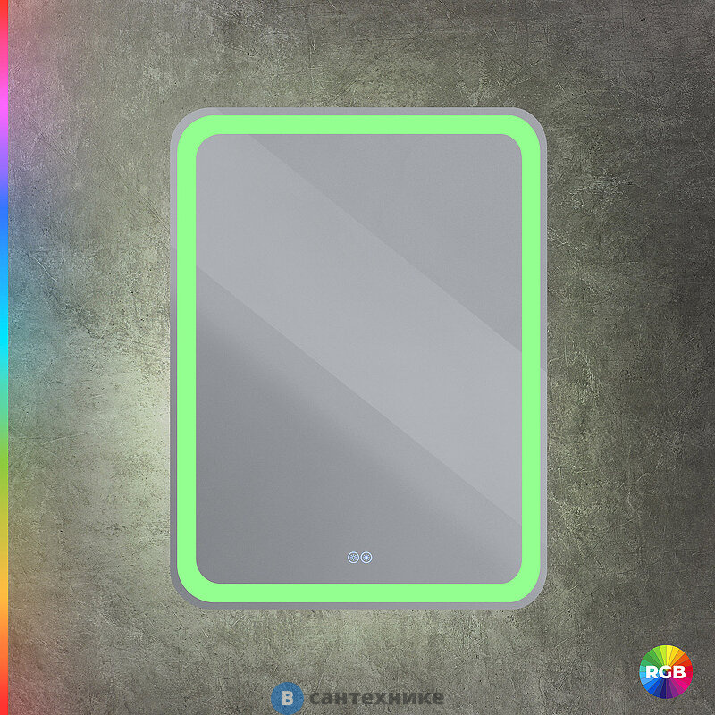 Зеркало CEZARES MULTICOLORE со встроенной разноцветной подсветкой RGB и сенсорным выключателем CZR-SPC-MC-600-800-RGB-TCH, 12V, 220-240V, 600x800x30
