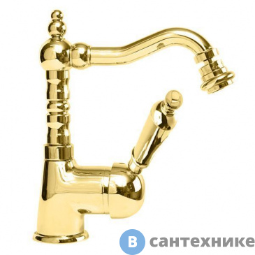 картинка Смеситель Cezares ELITE-BSM2-03-M на биде однорычажный c донным клапаном, золото, ручка золото