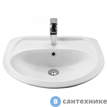 картинка Раковина Santek БРИЗ 60 1WH110466 с отверстием для смеситель /60,5х49,5/ (белый)