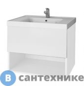 Тумба под раковину Dreja PERFECTO 70 подвесная, 1 ящик, push-to-open, белый глянец (99.0807)