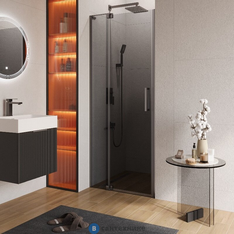 Душевая дверь CEZARES SLIDER-B-1-80/90-GRIGIO-GM