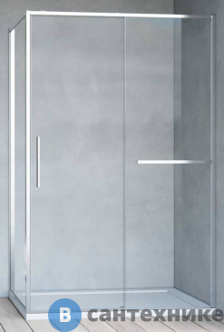 картинка Душевой уголок Vincea Slim Soft VSR-1SS8010CL, 1000*800, хром, стекло прозрачное, без поддона