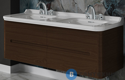 картинка Тумба под раковину Kerasan Waldorf подвесная 150с м, с 4-мя ящиками, темный орех (noce) (925446 Noce)