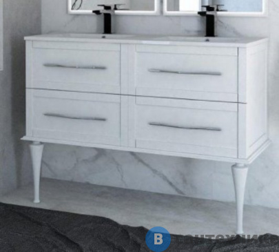 картинка Тумба под раковину Cezares TIFFANY 54954 с 4-мя выдвижными ящиками, Bianco opaco, 120x46x55