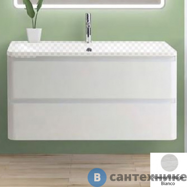 картинка Тумба под раковину BelBagno ALBANO подвесная с двумя выкатными ящиками, Rovere Vintage Bianco, 1200x450x500 (ALBANO-1200-2C-SO-RVB)