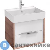 Тумба под раковину Jacob Delafon VIVIENNE EB1666-E75-J5 60 см, корпус дуб давос натуральный, фасад белый блестящий