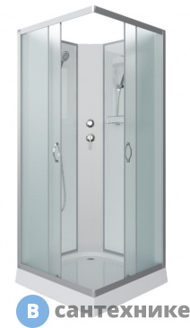 картинка Душевая кабина Niagara NG-1101-14BK (900х900х2000) низкий поддон, стекло матовое