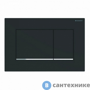 картинка Клавиша смыва Geberit SIGMA30 115.883.14.1 (черный матовый/хром глянцевый/черный матовый)