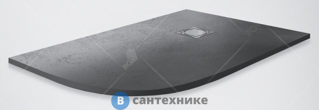 Душевой поддон RGW ST/AR-0128G графит/асимметричный 80*120*2,5 (16154128-02R), без сифона
