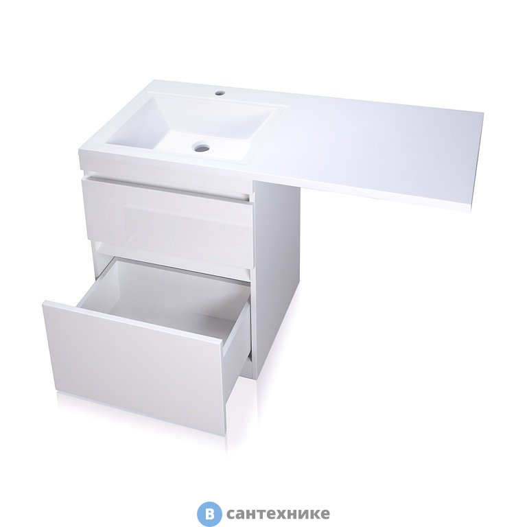 Тумба под раковину Style line Даллас 120, Люкс белая, подвесная PLUS, эмаль (2000949237046)