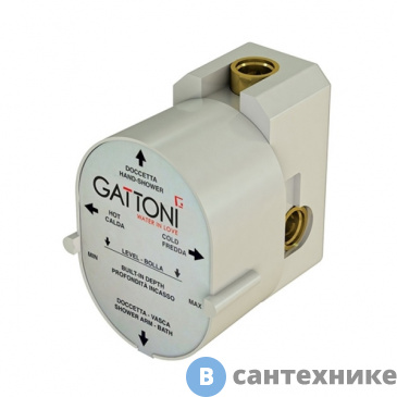 картинка Универсальная монтажная коробка Gattoni GBOX под встраиваемый смеситель для душа с 2-мя выходами, входы 1/2", хром (SC0550000cr)
