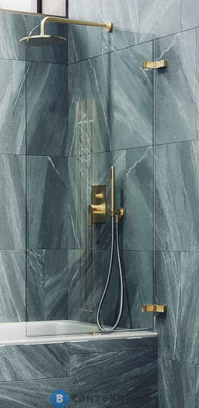 Шторка для ванны поворотная на петлях MaybahGlass 1400*705 Стекло 6 мм Бесцветное (MGV-645-3)