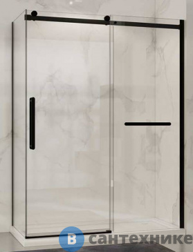 картинка Душевой уголок Vincea Como Soft VSR-1CS1015CLB, 1500*1000, черный, стекло прозрачное, без поддона