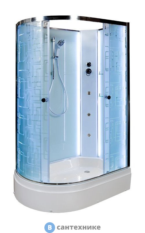 Душевая кабина Deto ЕМ2712 R N LED с гм. (120х80х208 см)