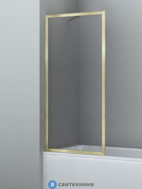 Шторка для ванны WasserKRAFT Abens 20W01-80 Brushed gold Fixed