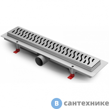 картинка Водоотводящий пластиковый желоб AZARIO D40 (боковой слив) с решеткой Harmony 650 мм (AZ-CH 650 H)