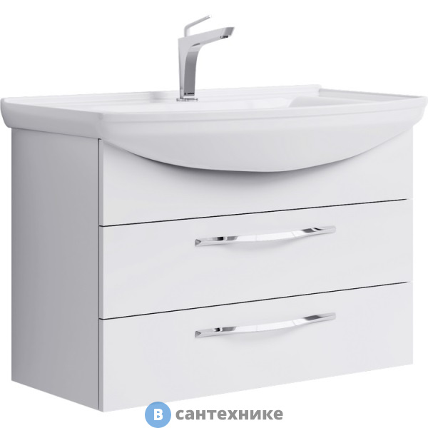 Тумба под раковину Aqwella ALLEGRO 86,5 Agr.01.08/2 (подвесная, белый)