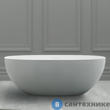 картинка Ванна ABBER Stein AS9624-1.7 170*75 из искусственного камня, белая матовая