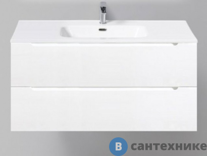 картинка Тумба под раковину BelBagno 120 см ETNA-1200-2C-SO-BL-P подвесная с двумя выкатными ящиками, Bianco Lucido