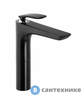 картинка Смеситель Kludi 522968775 BALANCE на умывальник, высота 272 мм, чёрный матовый/хром