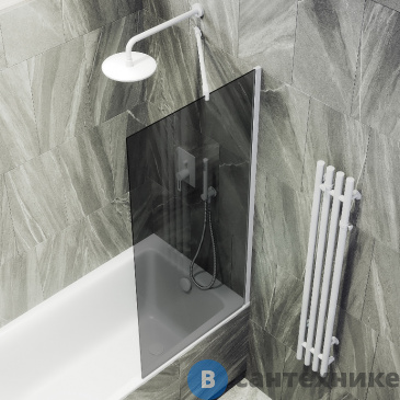 картинка Шторка для ванны в профиле MaybahGlass 1400*900 Стекло 8 мм Графит (MGV-83-1ш)