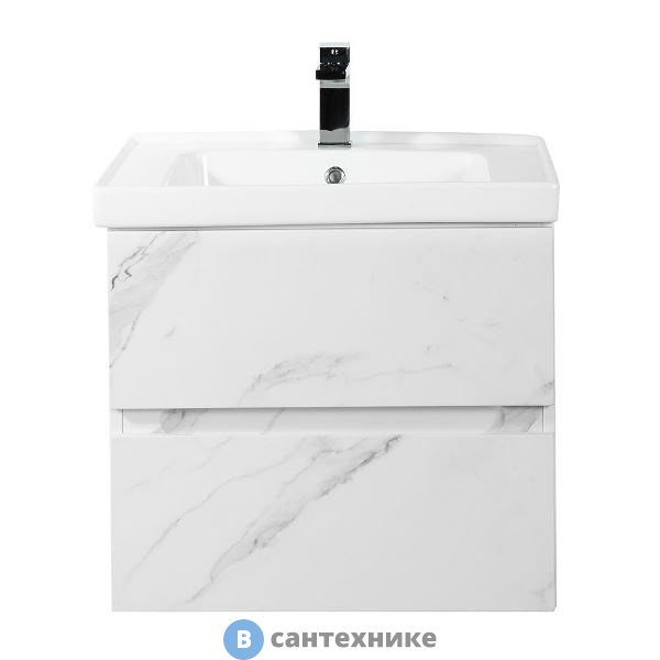 Тумба под раковину Art & MAX TECHNO AM-Techno-600-2C-SO-MR960 подвесная с двумя выкатными ящиками, монти мрамор