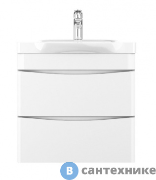 картинка Тумба под раковину AM.PM Like M80FHX0652WG подвесная, 65 см, 2 ящика, белый, глянцевая
