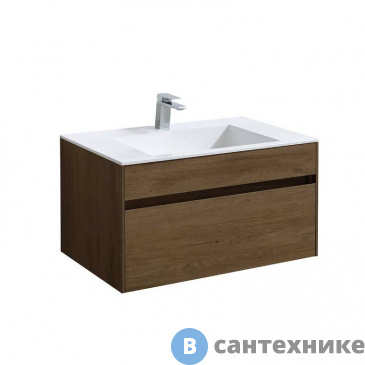 картинка Тумба под раковину Vincea Chiara 800 подвесная, 1 выкатной ящик soft-close, T. Oak (VMC-2C800TO)