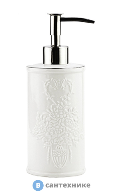 Дозатор для жидкого мыла WasserKRAFT Rossel K-5799, 350 ml металл, хромоникелевое покрытие, фарфор