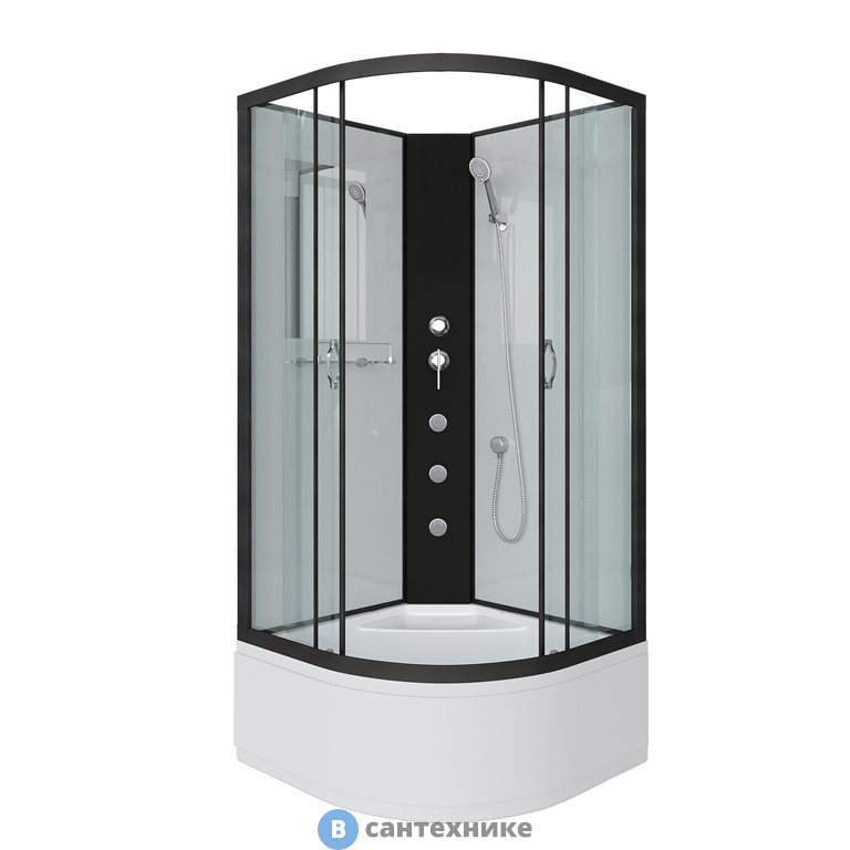 Душевая кабина Niagara NG-6708-14BKG (900х900х2150) высокий поддон, стекло прозрачное