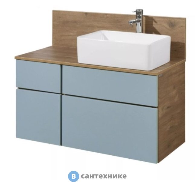 Тумба под раковину Акватон Мишель 100 Дуб Рустикальный/фьорд (1A256901MIX30), без столешницы