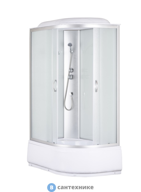 Душевая кабина Taliente TA-12080ML, мат. стекло, белые зад. стенки, 120*80*215 см левая, глубокий поддон