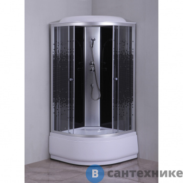 картинка Душевая кабина Loranto CS-6680K 80*80*215, выс. поддон 40 см, мозайчатый узор, прозрачное стекло 4 мм