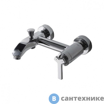 картинка Смеситель Bravat F673107C-01 для ванны с душем с коротким изливом Waterfall