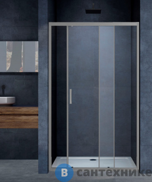 картинка Душевая дверь Vincea Alpha VDS-3AL110CLGM, 1100, вороненая сталь, стекло прозрачное