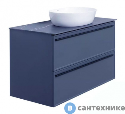 картинка Тумба под раковину La Fenice Elba Twin Blu grigio 100 см синяя матовая (FNC-01-ELB-BG-100-2)