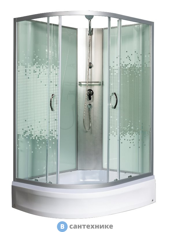 Душевая кабина МОНОМАХ Б/К 120/90/24 МЗ R б/крыши, 1200*900*2060, асимметричная (10000005814)