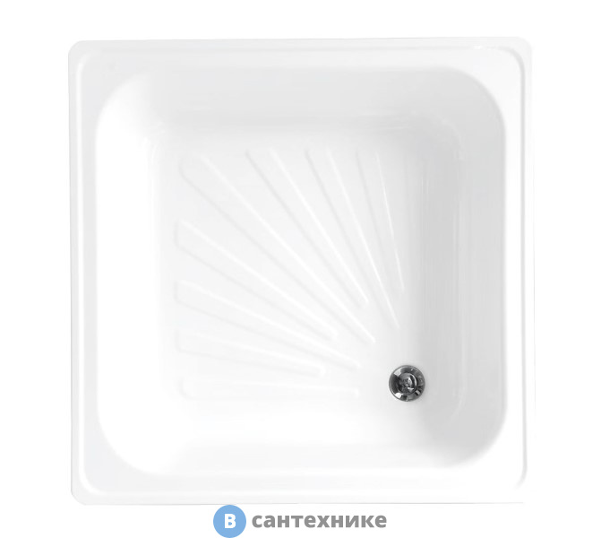 Душевой поддон Loranto LG800B сталь, квадратный 80*80*15, без сифона