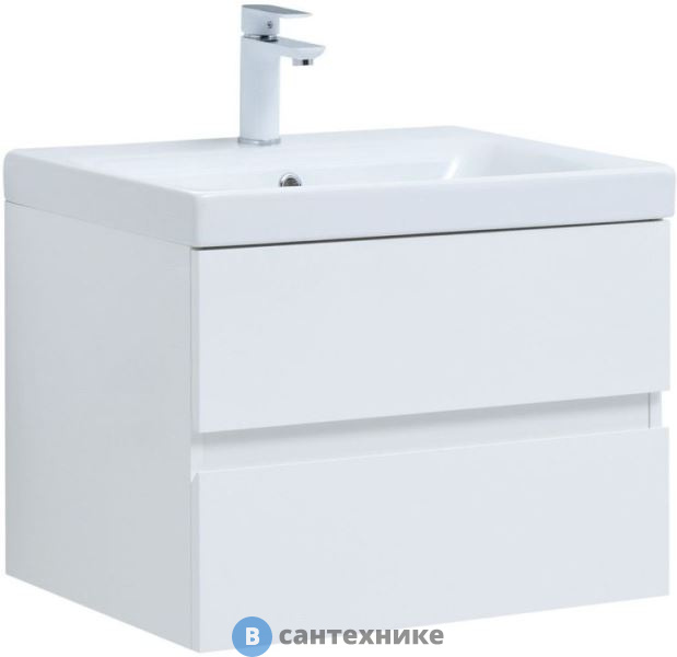 Тумба под раковину Aquanet Беркли 60 белый глянец (302349)