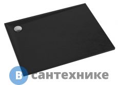 Душевой поддон Omnires STONE 90x100 см STONE90/100BL композитный (чёрный), без сифона