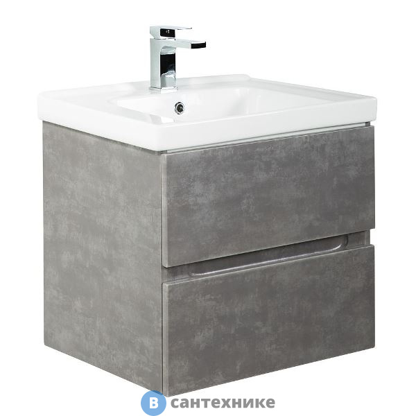 Тумба под раковину Art & MAX TECHNO AM-Techno-600-2C-SO-FC305 подвесная с двумя выкатными ящиками, АЙС Какао