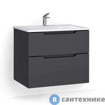 картинка Тумба под раковину Jorno Slide 75 подвесная, антрацит (Sli.01.75/P/A)