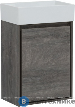 картинка Тумба под раковину Aquanet Токио 48 дуб веллингтон (напольная 2 ящика) (333647)