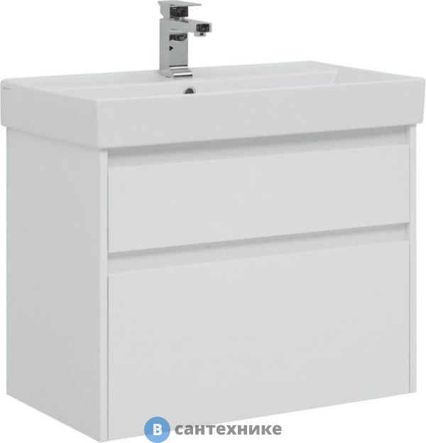 Тумба под раковину Aquanet Nova Lite 75 2 ящ. бел. глянец (242272)