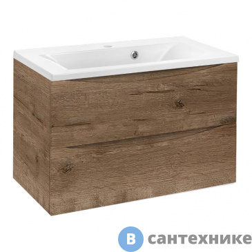 картинка Тумба под раковину Vincea Mia 800 подвесная, 2 выкатных ящик soft close, V.Oak (VMC-2MA800VO)