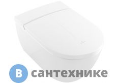 Унитаз подвесной Villeroy & Boch Viclean V0E100R1 с открытым смывным краем, с сиденьем, альпийский белый